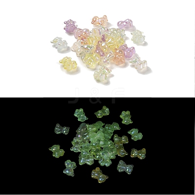 UV Plating Luminous Rainbow Iridescent Acrylic Beads LACR-R001-01A-1