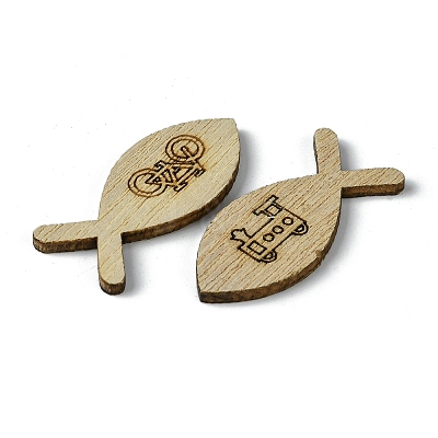 100Pcs Wood Cabochons WOOD-G020-07-1