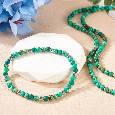 DIY Natural Regalite/Imperial Jasper/Sea Sediment Jasper Beads Bracelets  Making KIts DIY-TA0002-69C-1