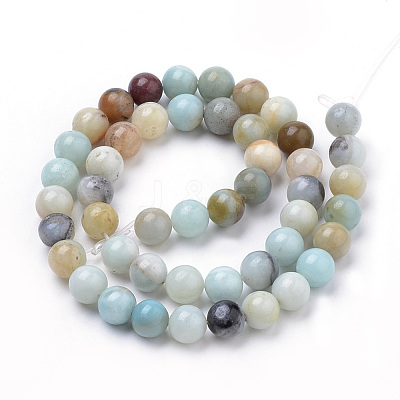 Natural Flower Amazonite Beads Strands X-G-S259-13-6mm-1