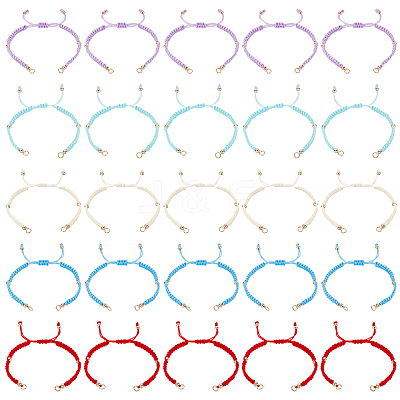 25Pcs 5 Colors Braided Nylon Cord Bracelet Making BJEW-PH01861-1