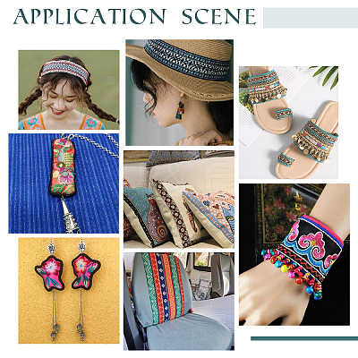 Ethnic Style Embroidery Polyester Ribbons OCOR-WH0070-10D-02-1