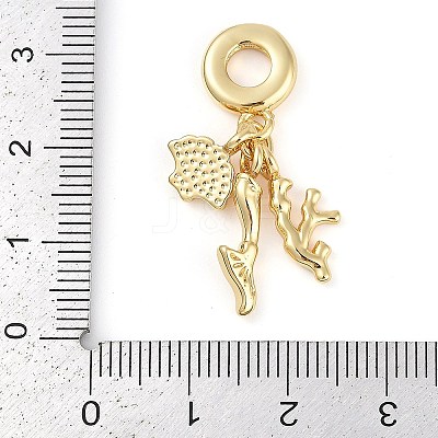 Rack Plating Brass European Dangle Charms KK-P287-32A-G-1