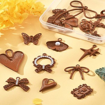 15Pcs 15 Styles Alloy Pendants FIND-FS0004-12-1