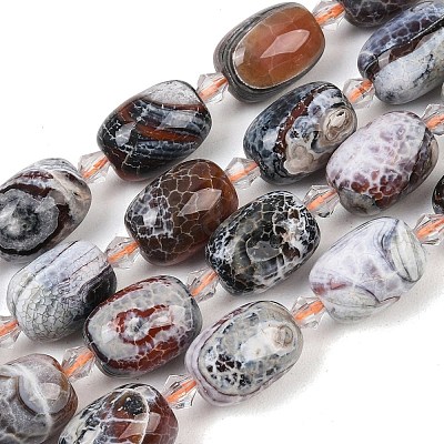 Natural Fire Crackle Agate Beads Strands G-K393-G04-12x16-1