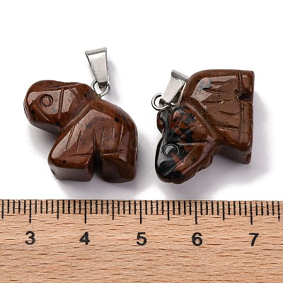 Natural Mahogany Obsidian Pendants G-B127-05P-05-1