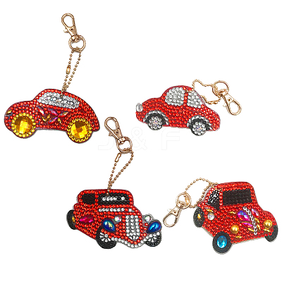 DIY Cars Diamond Painting Keychains Kits DIY-WH0182-16-1