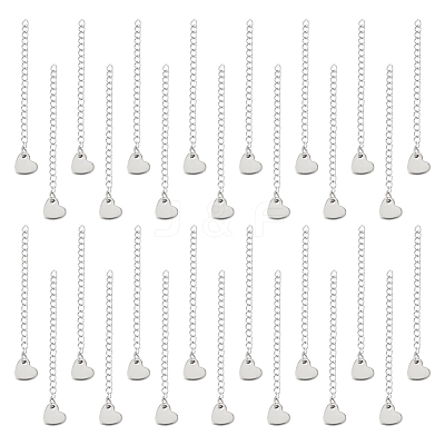 40Pcs 304 Stainless Steel Curb Chain Extender FIND-UN0002-79-1