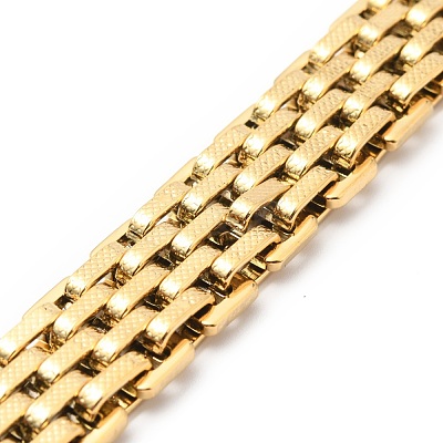 PVD Vacuum Plating 201 Stainless Steel Watch Band Bracelets STAS-E165-09G-1