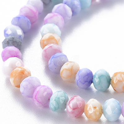 Opaque Baking Paint Glass Beads Strands EGLA-N006-009A-A09-1