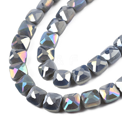 Electroplate Opaque Solid Color Glass Beads Strands EGLA-N002-43-1