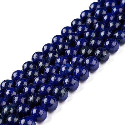 Natural Lapis Lazuli Round Beads Strands G-I181-10-10mm-1