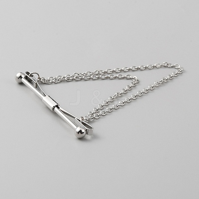 Brass Hanging Chains Collar Pins Tie Clips AJEW-WH0401-65P-1