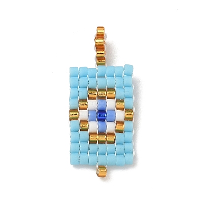 Glass Seed Beaded Pendants PALLOY-MZ00909-02-1