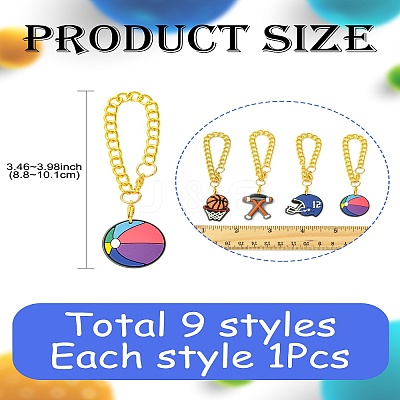 9Pcs 9 Styles Ball Game PVC Plastic Cup Charms HJEW-CJ0001-18-1