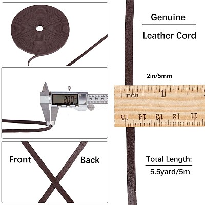 Flat Cowhide Leather Cord WL-GF0001-08E-02-1