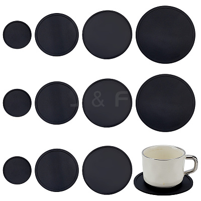 12Pcs 4 Styles Silicone Placemats AJEW-FG0004-45-1