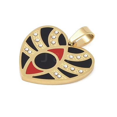 Ion Plating(IP) 304 Stainless Steel Enamel Rhinestone Pendants STAS-Q325-02F-G-1