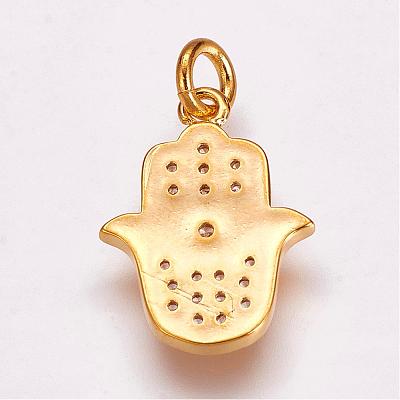 Brass Micro Pave Cubic Zirconia Pendants ZIRC-G099-39G-1