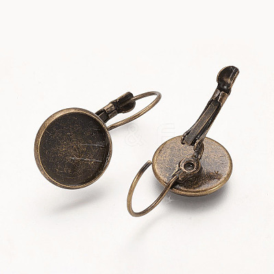 Brass Leverback Earring Findings X-KK-H023-AB-NF-1