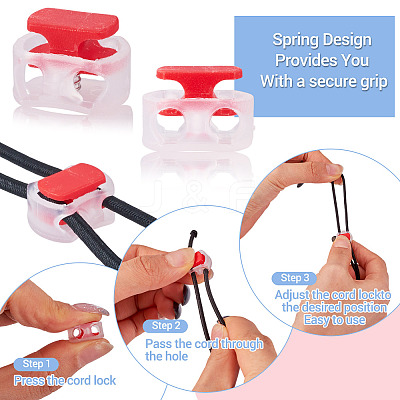100Pcs 10 Colors Plastic Cord Locks KY-TA0001-66-1