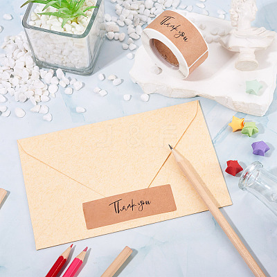 2 Rolls Rectangle Thank You Theme Paper Stickers DIY-TA0013-47B-1