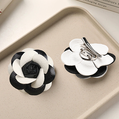 PU Leather Alligator Hair Clips for Girls OHAR-WH20008-18B-1