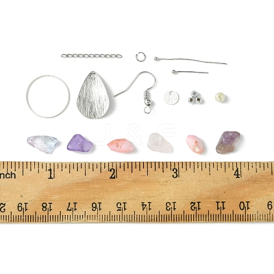 DIY Natural Gemstone Dangle Earrings Kits DIY-FS0006-91-1