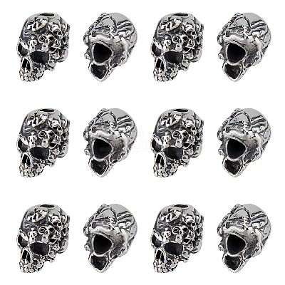 12Pcs 304 Stainless Steel European Beads STAS-HS0001-06-1