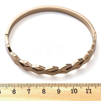Ion Plating(IP) 304 Stainless Steel Hinged Bangles for Women BJEW-A011-15RG-1