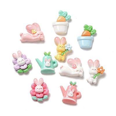 Cartoon Rabbit Theme Opaque Resin Decoden Cabochons RESI-R443-04-1