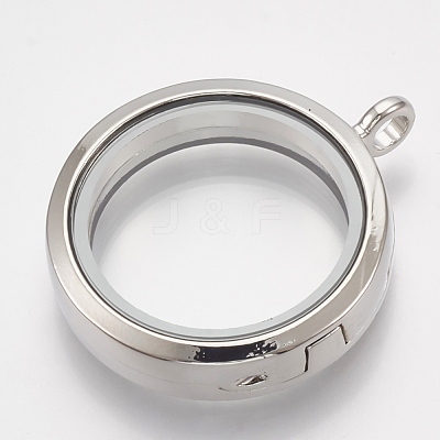 Alloy Magnetic Locket Pendants PALLOY-T052-23P-1