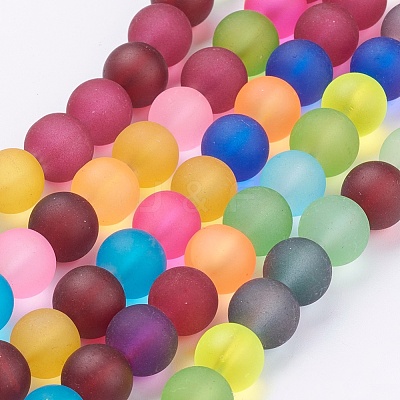 Frosted Glass Beads Strands FGLA-MSMC001-06-1