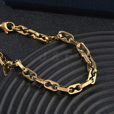 5MM 304 Stainless Steel Oval Link Chain Bracelets SA-CBA2696-08G-1