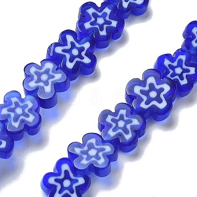 Handmade Millefiori Lampwork Beads Strands LAMP-F035-09D-1