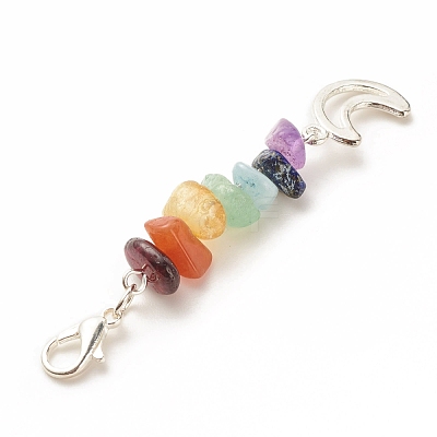 Chakra Theme Natural Gemstone Pendant Decorations X-HJEW-JM00645-02-1