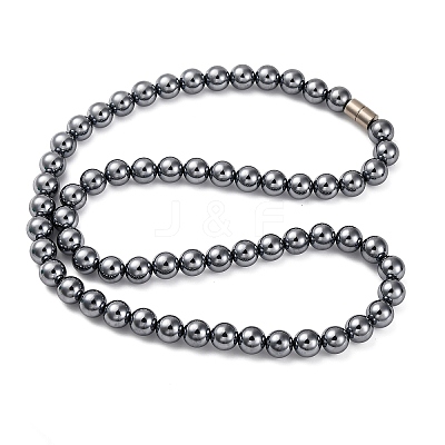 8mm Round Terahertz Stone Beaded Necklaces NJEW-H045-02-1