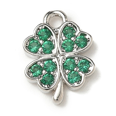 Brass Micro Pave Cubic Zirconia Charms KK-I276-44P-1