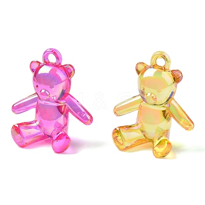 Electroplate Transparent UV Plating Acrylic Pendants OACR-I014-13-1
