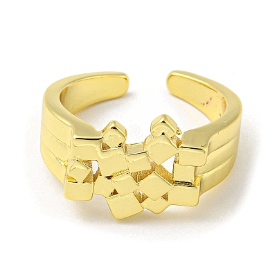 Brass Open Cuff Rings for Women RJEW-G303-01A-G-1