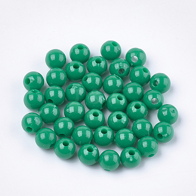 Opaque Plastic Beads X-KY-T005-6mm-611-1