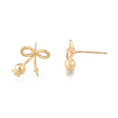 Brass Stud Earring Findings KK-N216-538-1