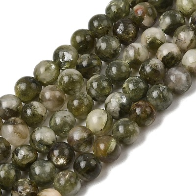 Natural Green Lepidolite Beads Strands G-K350-B01-6mm-1