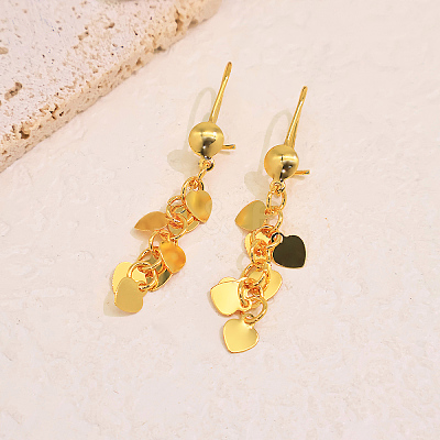 Brass Tassel Chain Dangle Earrings for Women UF0986-1