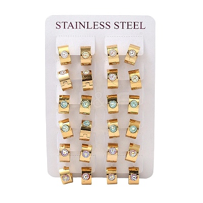 201 Stainless Steel Wide Huggie Hoop Earrings EJEW-D354-14G-1