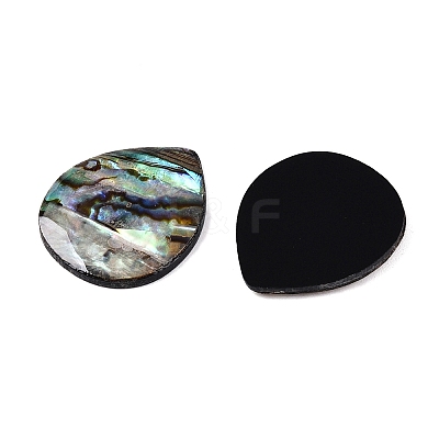 Natural Paua Shell Teardrop Cabochons SSHEL-T017-10-1