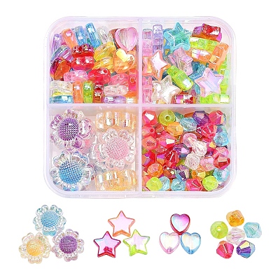 4 Style Transparent Acrylic Beads MACR-YW0001-61-1