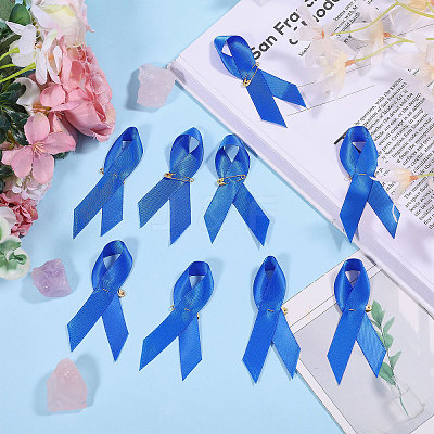 Awareness Ribbon Nylon Brooch JEWB-WH0056-008B-1