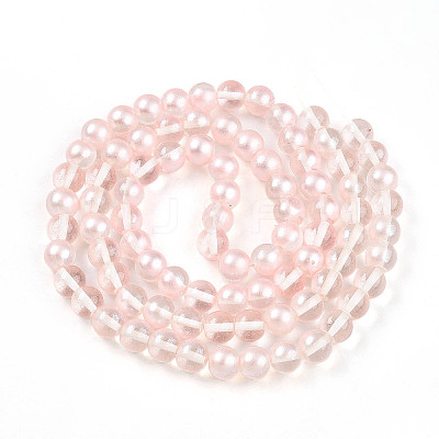 Baking Paint Transparent Glass Beads Strands DGLA-N011-10mm-03-1