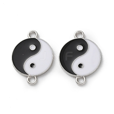 Alloy Black & White Enamel Yin-yang Connector Charms PALLOY-V009-10P-1
